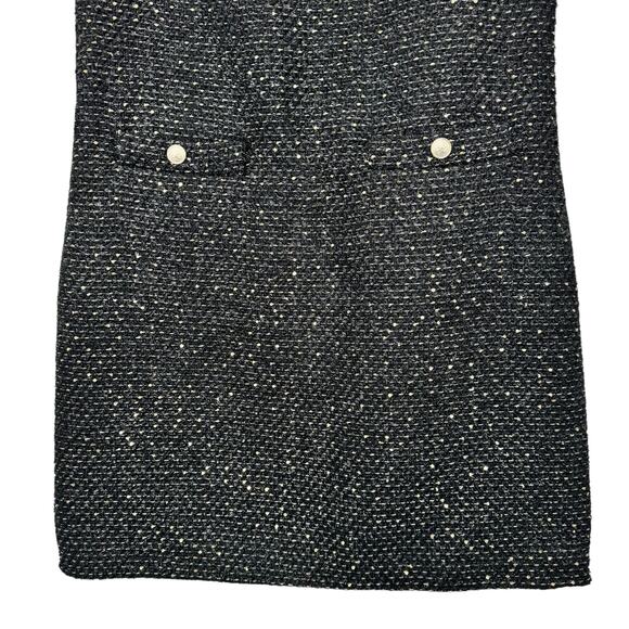 Elie. Elie Tahari Black Gold Metallic Tweed Shift Dress with Sequins Sz 14 NWT - Picture 6 of 13